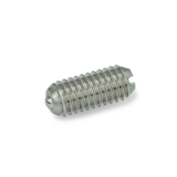 GN 615.8 Spring Plungers, Stainless Steel, Ball with Friction Bearing, with Slot