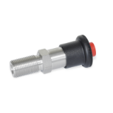 GN 414.1 Indexing Plungers, Stainless Steel, with Click-Type Safety Lock, Unlocking with Push-Button