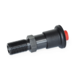 GN 414.1 Indexing Plungers, Steel, with Click-Type Safety Lock, Unlocking with Push-Button