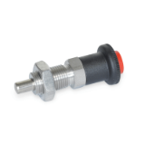 GN 414 Indexing Plungers with Safety Lock, Stainless Steel, Unlocking with Push-Button