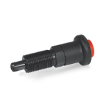 GN 414 Indexing Plungers with Safety Lock, Steel, Unlocking with Push-Button