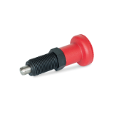 GN 617.2 Indexing Plungers, Threaded Body Plastic, Plunger Pin Stainless Steel, with Red Knob