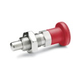 GN 817 Indexing Plungers, Stainless Steel, with Red Knob