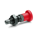 GN 817 Indexing Plungers, Steel, with Red Knob