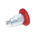 GN 822.1 Mini Indexing Plungers, Open Indexing Mechanism, with Red Knob