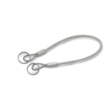 GN 111.8 Retaining Cables, Stainless Steel AISI 316, with Key Rings or One Key Ring and One Mounting Tab