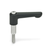 GN 311 Adjustable Hand Levers, Zinc Die Casting, Threaded Insert Stainless Steel, for Shaft Collars