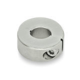 GN 7062.3 Semi-Split Shaft Collars, Stainless Steel, with Damping Washer