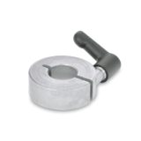 GN 706.4 Semi-Split Shaft Collars, Stainless Steel, with Adjustable Hand Lever