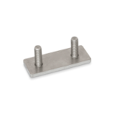 GN 2376 Plates, Stainless Steel, with Threaded Studs, for Hinges
