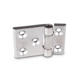 GN 237.3 Heavy Duty Hinge, Stainless Steel AISI 316, Horizontally Elongated