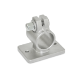 GN 146.6 Flanged Connector Clamps, Stainless Steel, with 2 Bores