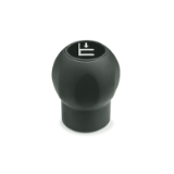 GN 675.1 - Ball Handles with Cover Cap, Plastic, Threaded Bushing Brass