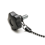 GN 5337.13 S - Star knobs with threaded stud with loss protection with plastic ball chain