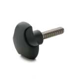 GN 5342 - Tristar knobs, Threaded stud Stainless Steel