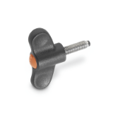 GN 633.10 - Wing nuts, Stainless Steel-Threaded bolt with plastic pad