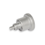 GN 822.7 - Stainless Steel-Mini indexing plungers covered indexing mechanism, Form BN, without rest position with Stainless Steel-Knob