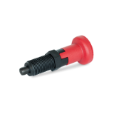 GN 617.2 - Indexing plungers with red knob, Type C, with rest position, without lock nut