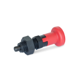 GN 617.2 - Indexing plungers with red knob, Type CK, with rest position, with lock nut