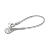 GN 111.8 - Stainless Steel Retaining Cables, Type B, with mounting tab and key ring