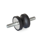 GN 356 - Rubber buffers, Type SS, with 2 threaded studs