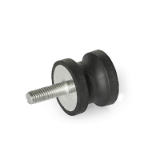 GN 456 - Stainless Steel-Rubber buffers, Type ES, with female thread / threaded stud