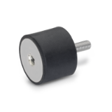 GN 451 - Stainless Steel-Rubber buffers, Type ES, with female thread / threaded stud