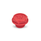 GN 740.2 - Threaded plugs Plastic, red / with DIN-drain symbol